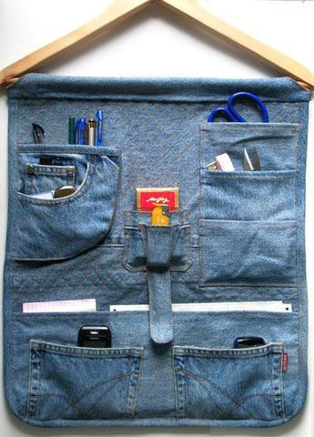 牛仔裤改造漂亮实用的包包和收纳袋作品-封存