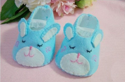 可爱小动物手工宝宝鞋制作方法 布艺软底宝宝