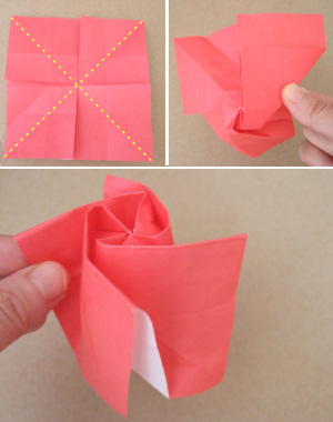折纸花-漂亮的玫瑰折纸手工图解-封存 日志测试