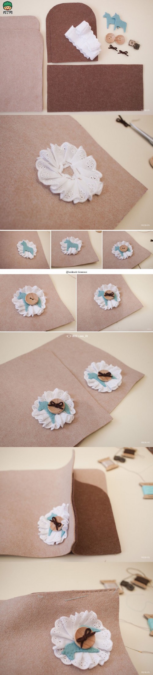 教你用皮革或不织布面料DIY自制纸巾盒