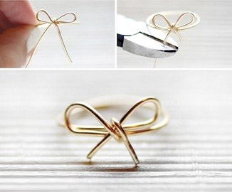 创意戒指 教你用铁丝DIY漂亮的蝴蝶结戒指