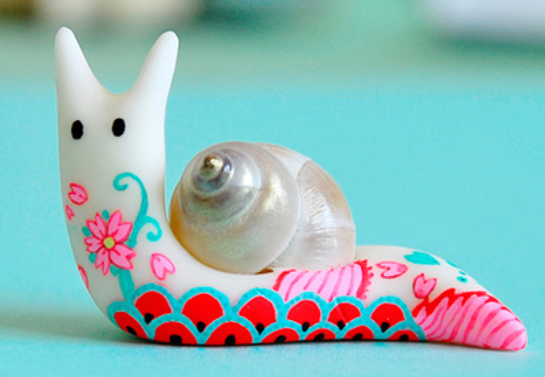 软陶公仔作品 可爱的小蜗牛
