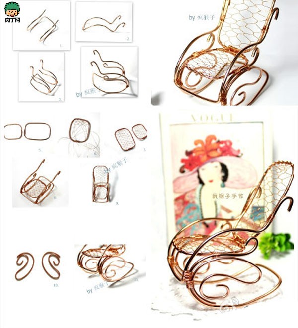 精致复古工艺品铜丝摇椅的制作方法图解