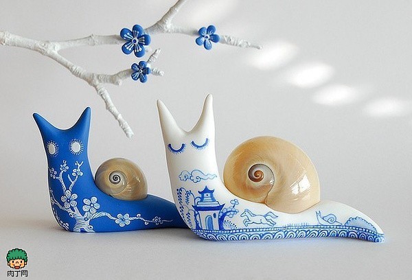 软陶公仔作品 可爱的小蜗牛