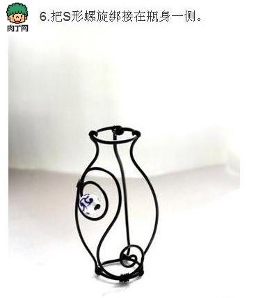用铁丝做的工艺品 有趣的青花瓷花瓶DIY图解