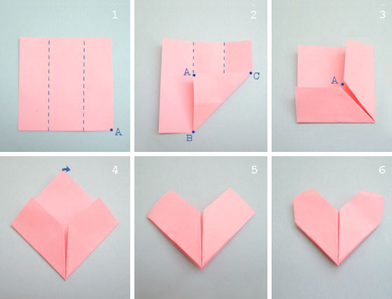 最简单长方形纸叠心diy教程